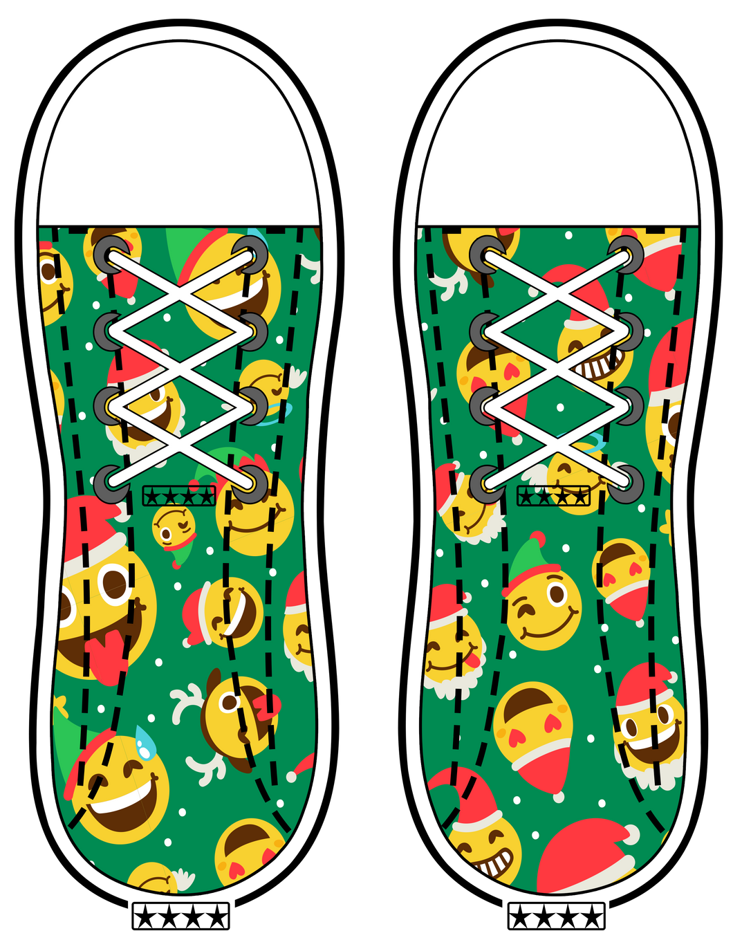 Holiday Emoji No Show Sock Design