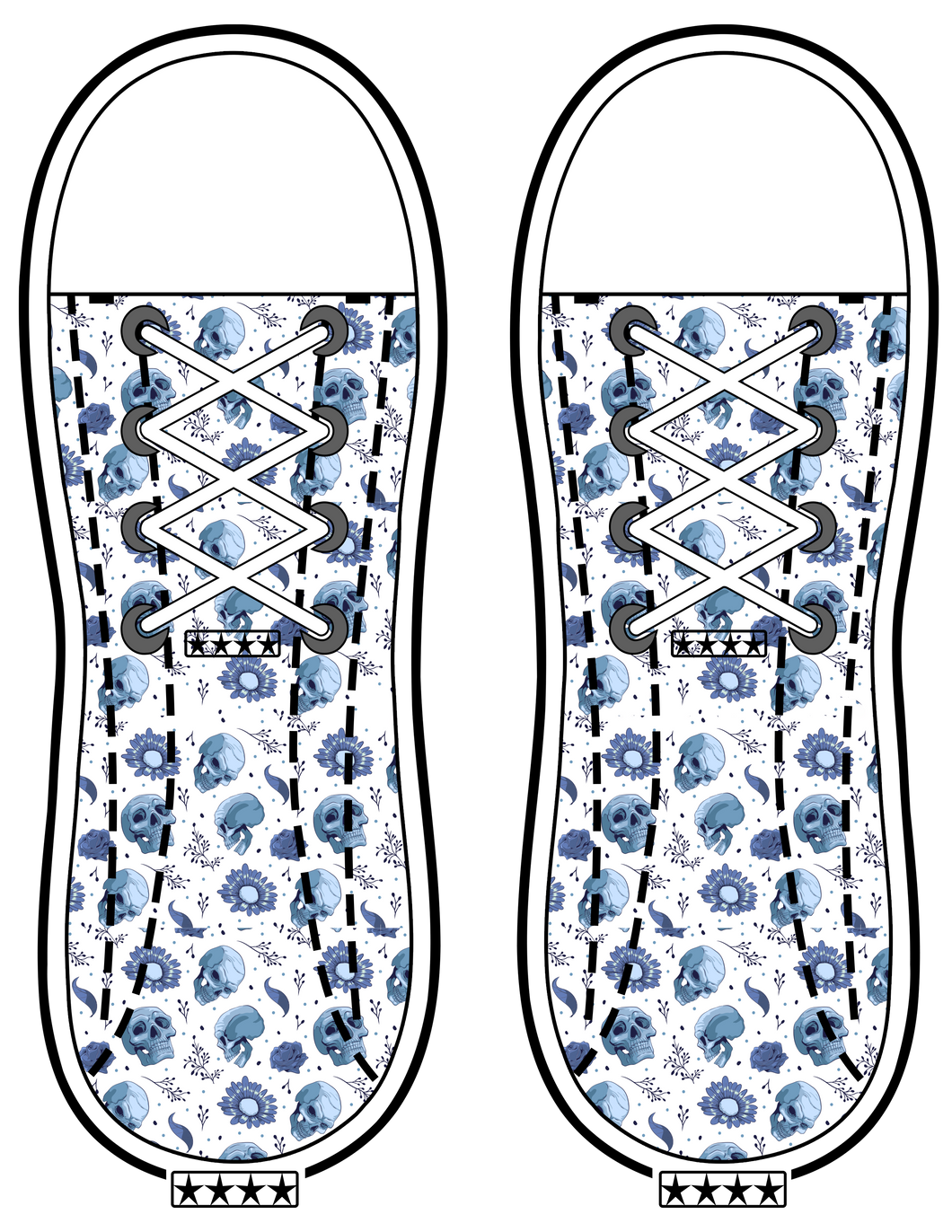 Skull No Show Sock Design