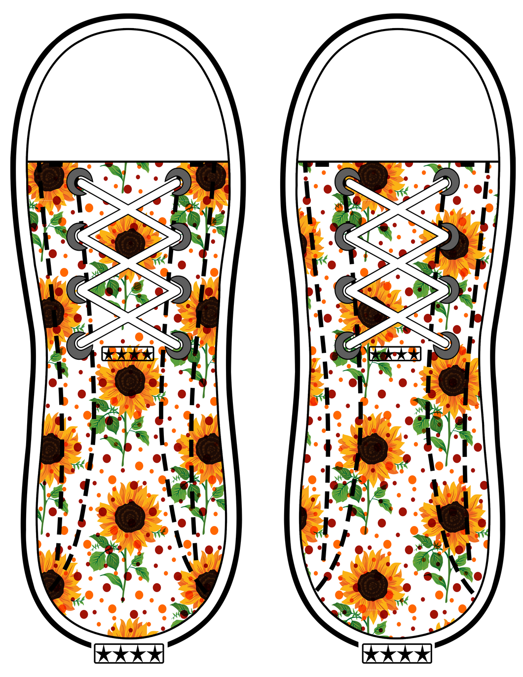 Sunflower No Show Sock Design