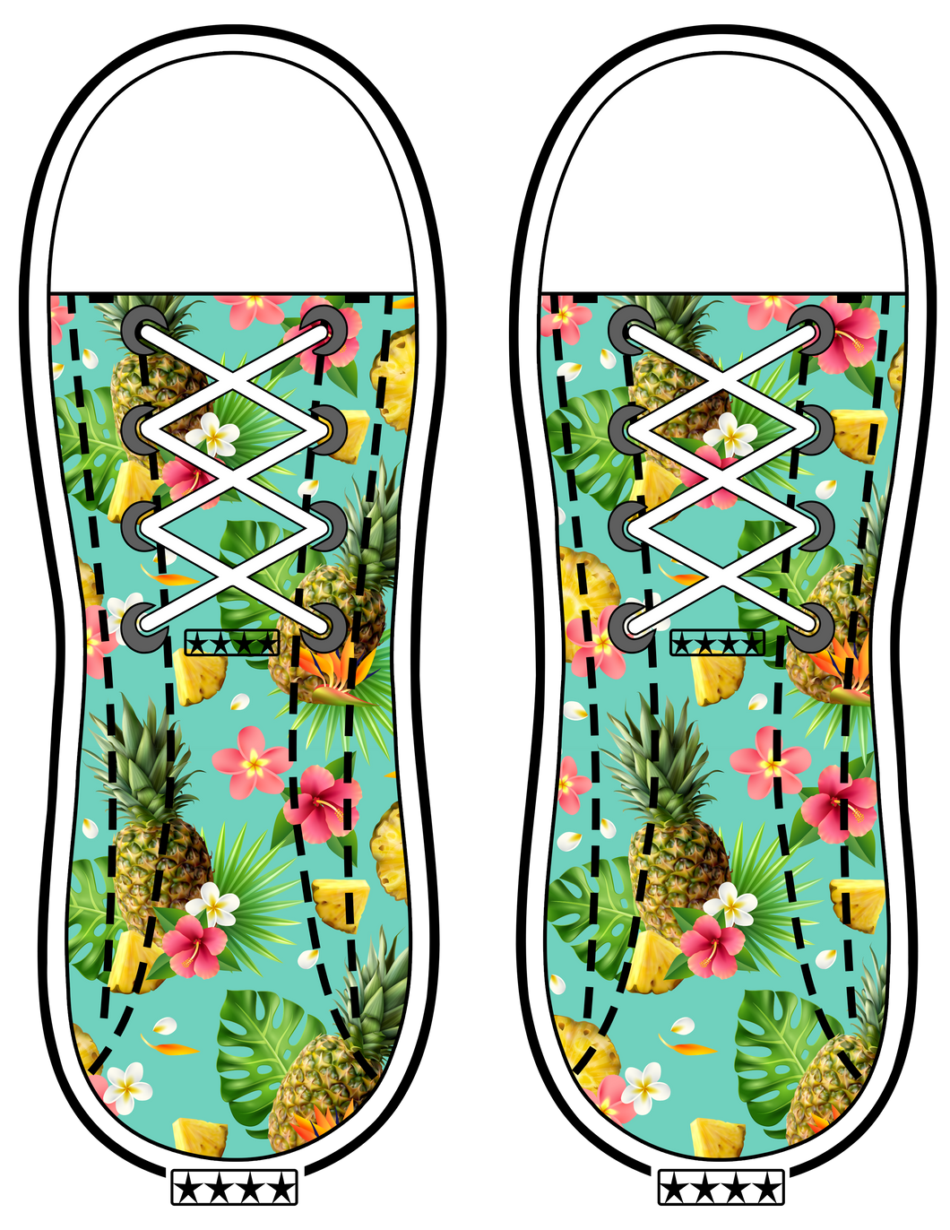 Tropical No Show Sock Design